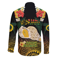Vanuatu Triton's Trumpet Family Matching Summer Maxi Dress and Hawaiian Shirt Tropical Flowers Vanuatuan Map LT14 - Polynesian Pride