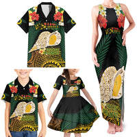 Vanuatu Triton's Trumpet Family Matching Tank Maxi Dress and Hawaiian Shirt Tropical Flowers Vanuatuan Map LT14 - Polynesian Pride