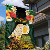 Vanuatu Triton's Trumpet Garden Flag Tropical Flowers Vanuatuan Map LT14 - Polynesian Pride