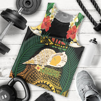 Vanuatu Triton's Trumpet Men Tank Top Tropical Flowers Vanuatuan Map LT14 - Polynesian Pride