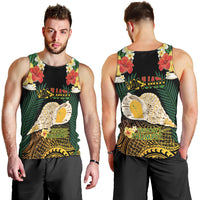 Vanuatu Triton's Trumpet Men Tank Top Tropical Flowers Vanuatuan Map LT14 - Polynesian Pride