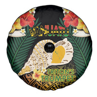 Vanuatu Triton's Trumpet Spare Tire Cover Tropical Flowers Vanuatuan Map LT14 - Polynesian Pride