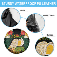 Vanuatu Triton's Trumpet Spare Tire Cover Tropical Flowers Vanuatuan Map LT14 - Polynesian Pride