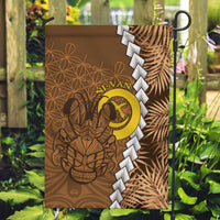 Vanuatu Coconut Crab Garden Flag Ni-Van Tropical Leaves With Sand Drawing Art