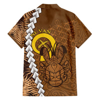 Vanuatu Coconut Crab Hawaiian Shirt Ni-Van Tropical Leaves With Sand Drawing Art LT14 - Polynesian Pride