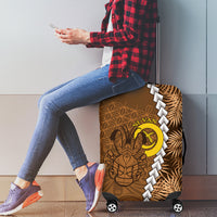 Vanuatu Coconut Crab Luggage Cover Ni-Van Tropical Leaves With Sand Drawing Art LT14 - Polynesian Pride
