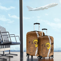 Vanuatu Coconut Crab Luggage Cover Ni-Van Tropical Leaves With Sand Drawing Art LT14 - Polynesian Pride