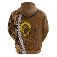 Vanuatu Coconut Crab Zip Hoodie Ni-Van Tropical Leaves With Sand Drawing Art LT14 - Polynesian Pride