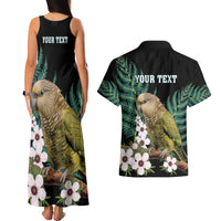 Personalised New Zealand Kakapo Couples Matching Tank Maxi Dress and Hawaiian Shirt Aotearoa Fern With Manuka LT14 - Polynesian Pride