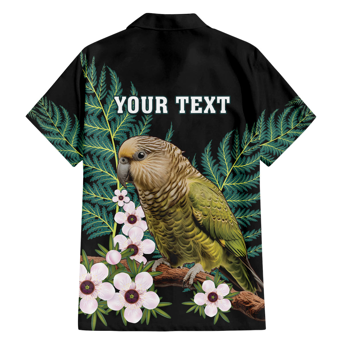 Personalised New Zealand Kakapo Family Matching Off Shoulder Short Dress and Hawaiian Shirt Aotearoa Fern With Manuka LT14 - Polynesian Pride