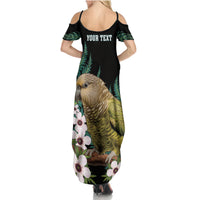 Personalised New Zealand Kakapo Family Matching Summer Maxi Dress and Hawaiian Shirt Aotearoa Fern With Manuka LT14 - Polynesian Pride