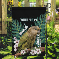 Personalised New Zealand Kakapo Garden Flag Aotearoa Fern With Manuka LT14 Garden Flag Black - Polynesian Pride