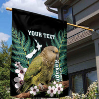 Personalised New Zealand Kakapo Garden Flag Aotearoa Fern With Manuka LT14 - Polynesian Pride