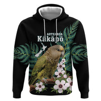 Personalised New Zealand Kakapo Hoodie Aotearoa Fern With Manuka LT14 Pullover Hoodie Black - Polynesian Pride