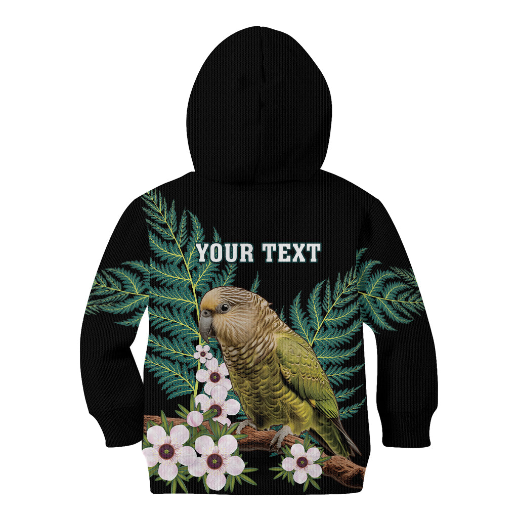 Personalised New Zealand Kakapo Kid Hoodie Aotearoa Fern With Manuka LT14 - Polynesian Pride