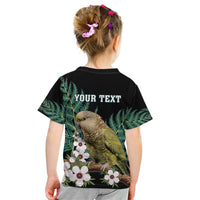 Personalised New Zealand Kakapo Kid T Shirt Aotearoa Fern With Manuka LT14 - Polynesian Pride