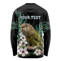 Personalised New Zealand Kakapo Long Sleeve Shirt Aotearoa Fern With Manuka LT14 - Polynesian Pride