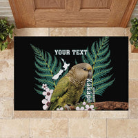 Personalised New Zealand Kakapo Rubber Doormat Aotearoa Fern With Manuka