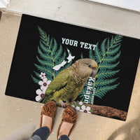 Personalised New Zealand Kakapo Rubber Doormat Aotearoa Fern With Manuka