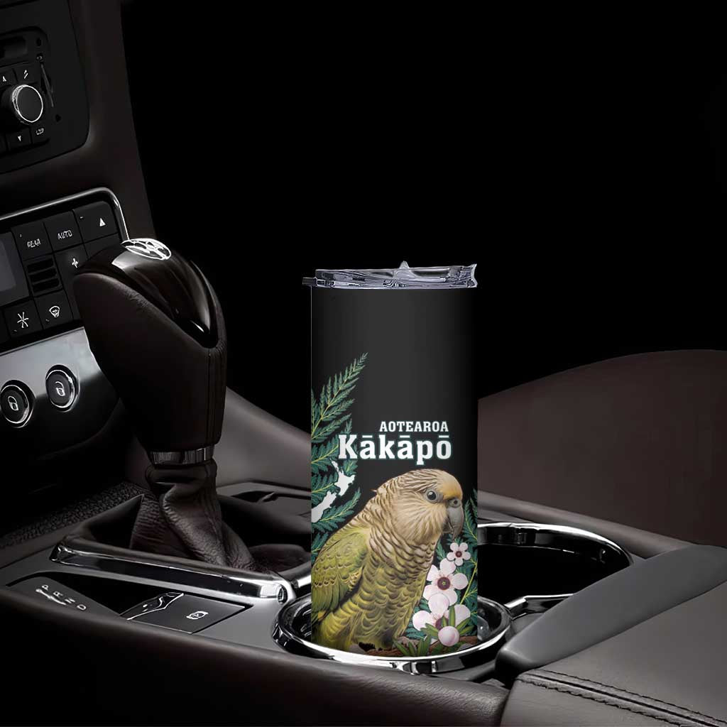 Personalised New Zealand Kakapo Skinny Tumbler Aotearoa Fern With Manuka LT14 - Polynesian Pride