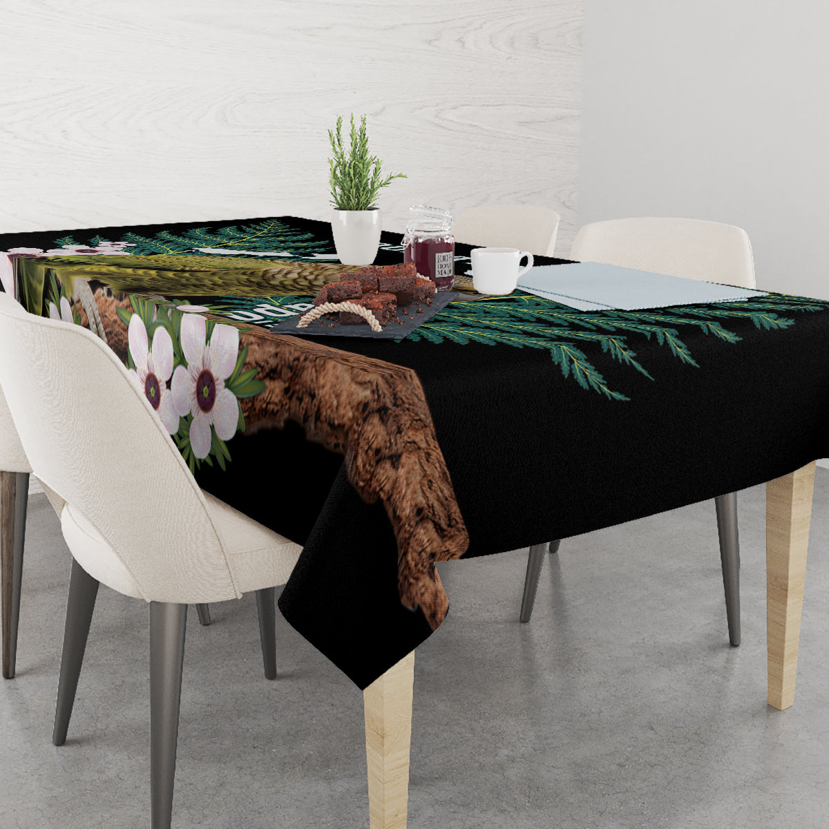 Personalised New Zealand Kakapo Tablecloth Aotearoa Fern With Manuka LT14 - Polynesian Pride