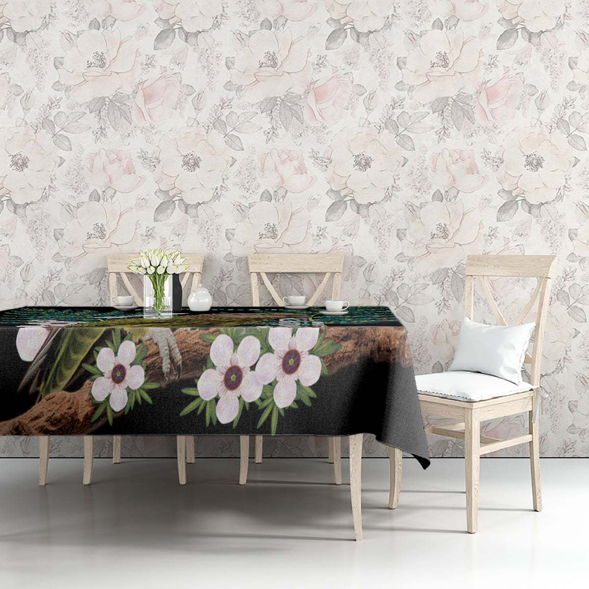 Personalised New Zealand Kakapo Tablecloth Aotearoa Fern With Manuka LT14 - Polynesian Pride