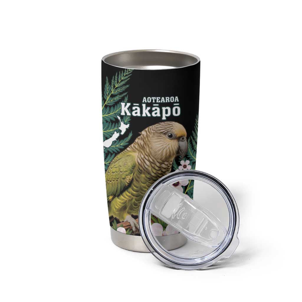Personalised New Zealand Kakapo Tumbler Cup Aotearoa Fern With Manuka LT14 - Polynesian Pride