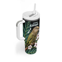 Personalised New Zealand Kakapo Tumbler With Handle Aotearoa Fern With Manuka LT14 - Polynesian Pride