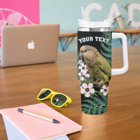 Personalised New Zealand Kakapo Tumbler With Handle Aotearoa Fern With Manuka LT14 - Polynesian Pride