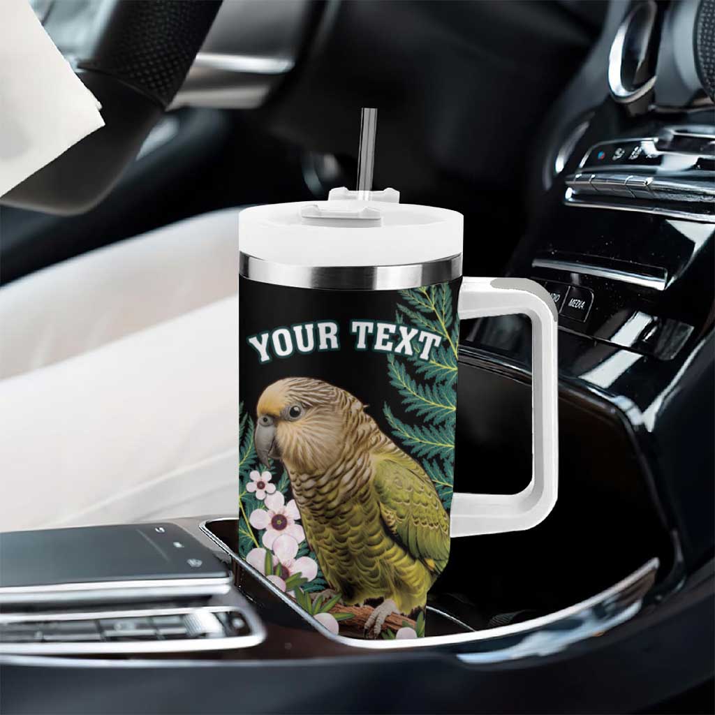 Personalised New Zealand Kakapo Tumbler With Handle Aotearoa Fern With Manuka LT14 - Polynesian Pride