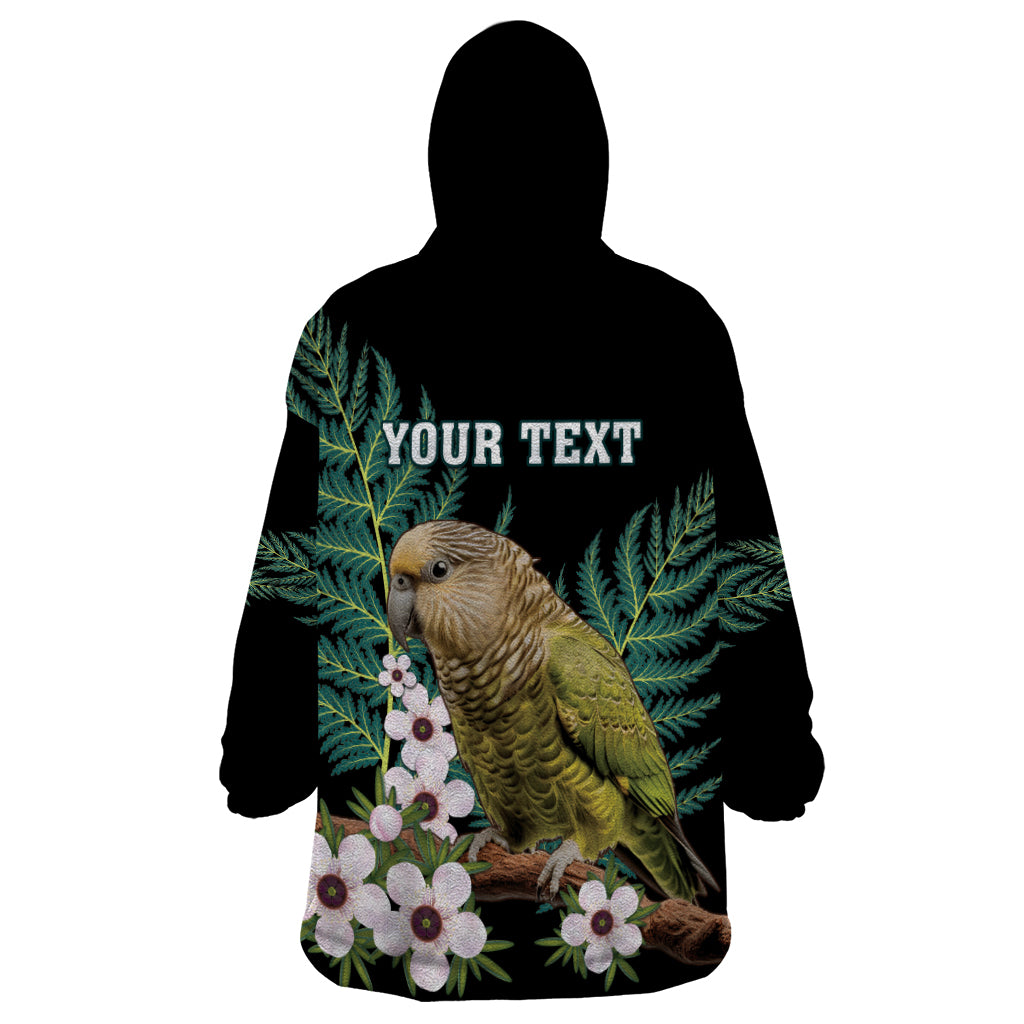 Personalised New Zealand Kakapo Wearable Blanket Hoodie Aotearoa Fern With Manuka LT14 - Polynesian Pride