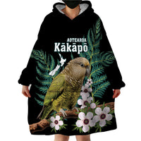 Personalised New Zealand Kakapo Wearable Blanket Hoodie Aotearoa Fern With Manuka LT14 - Polynesian Pride