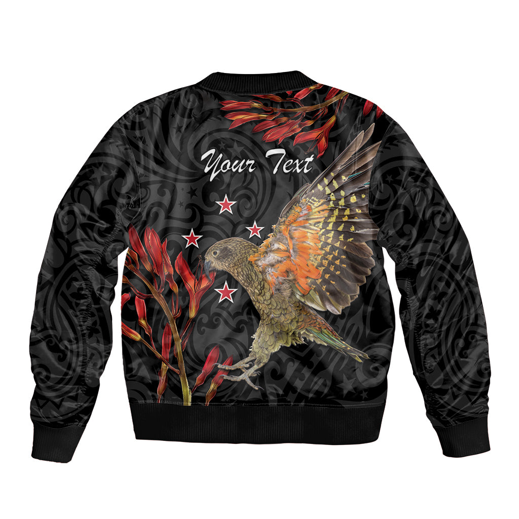 Personalised New Zealand Kea Bomber Jacket Nestor Notabilis With Harakeke Maori Pattern LT14 - Polynesian Pride