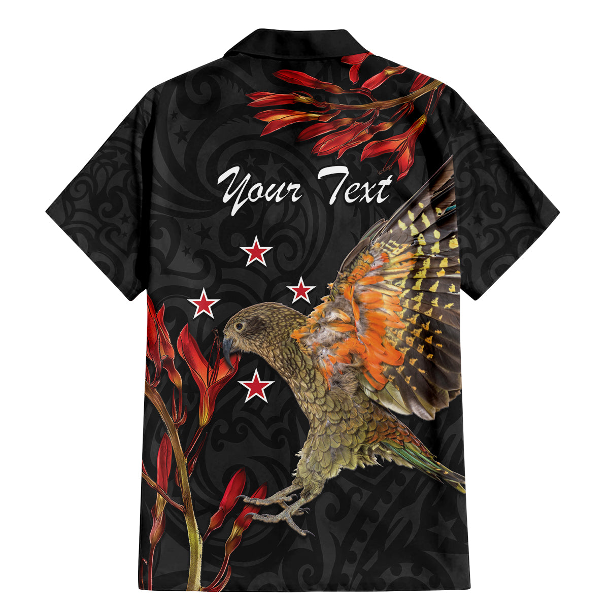 Personalised New Zealand Kea Family Matching Mermaid Dress and Hawaiian Shirt Nestor Notabilis With Harakeke Maori Pattern LT14 - Polynesian Pride