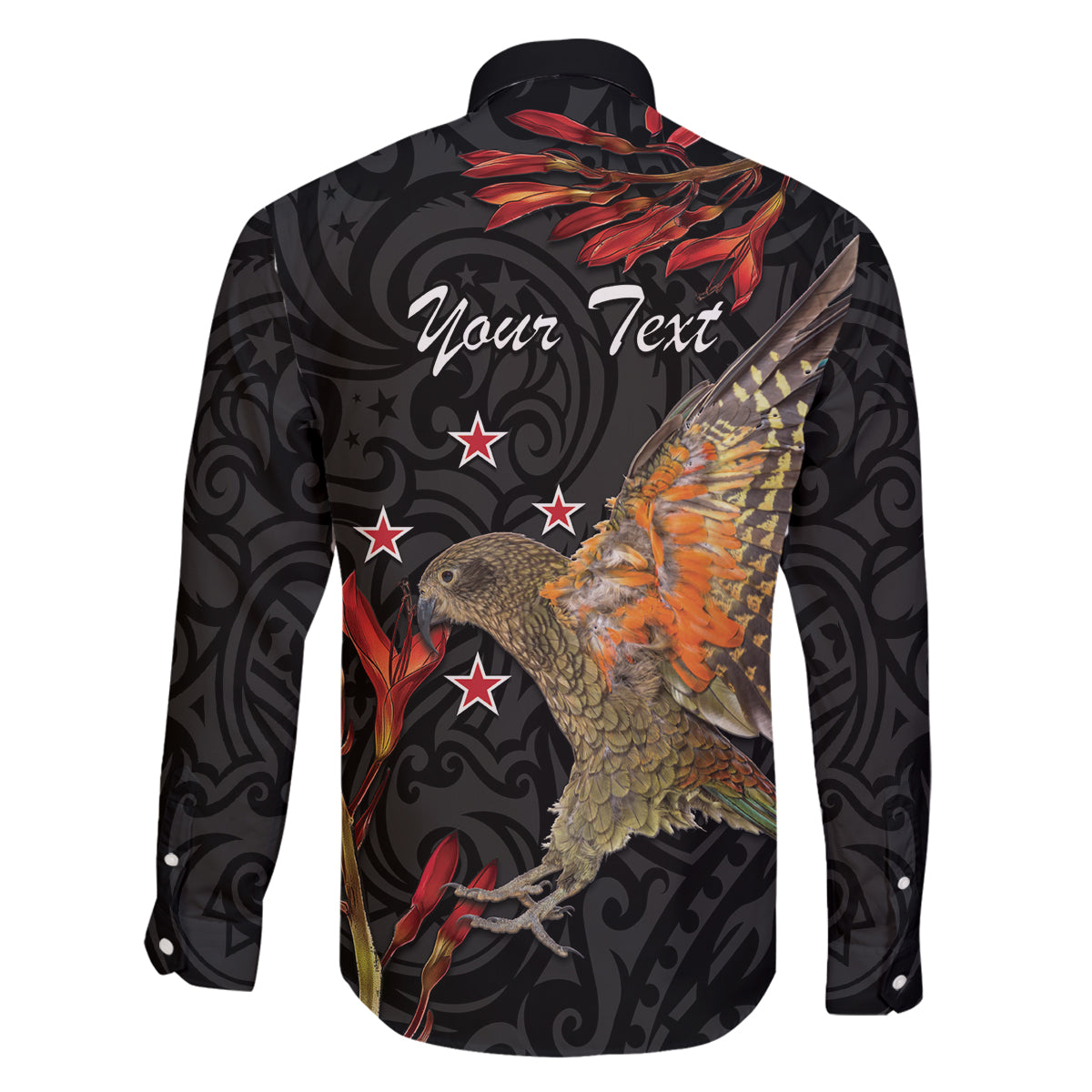 Personalised New Zealand Kea Family Matching Summer Maxi Dress and Hawaiian Shirt Nestor Notabilis With Harakeke Maori Pattern LT14 - Polynesian Pride