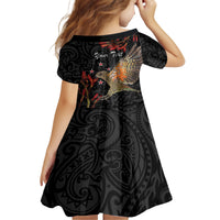 Personalised New Zealand Kea Family Matching Tank Maxi Dress and Hawaiian Shirt Nestor Notabilis With Harakeke Maori Pattern LT14 - Polynesian Pride