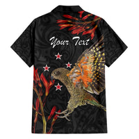 Personalised New Zealand Kea Family Matching Tank Maxi Dress and Hawaiian Shirt Nestor Notabilis With Harakeke Maori Pattern LT14 - Polynesian Pride