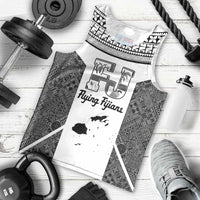 Custom Fiji Tapa Rugby Men Tank Top Flying Fijian Black And White Version