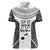 Custom Fiji Tapa Rugby Women Polo Shirt Flying Fijian Black And White Version