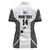 Custom Fiji Tapa Rugby Women Polo Shirt Flying Fijian Black And White Version