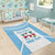 Custom Fiji Tapa Rugby Area Rug Flying Fijian Blue And White Version