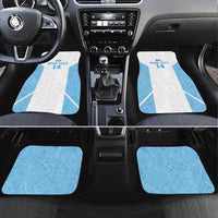 Custom Fiji Tapa Rugby Car Mats Flying Fijian Blue And White Version LT14 Set 4pcs Blue - Polynesian Pride