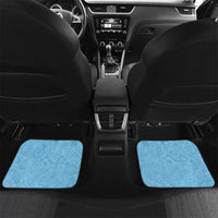 Custom Fiji Tapa Rugby Car Mats Flying Fijian Blue And White Version LT14 Set 2pcs - Back Blue - Polynesian Pride