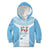 Custom Fiji Tapa Rugby Kid Hoodie Flying Fijian Blue And White Version