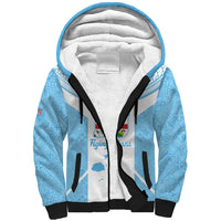 Custom Fiji Tapa Rugby Sherpa Hoodie Flying Fijian Blue And White Version LT14 Unisex Blue - Polynesian Pride