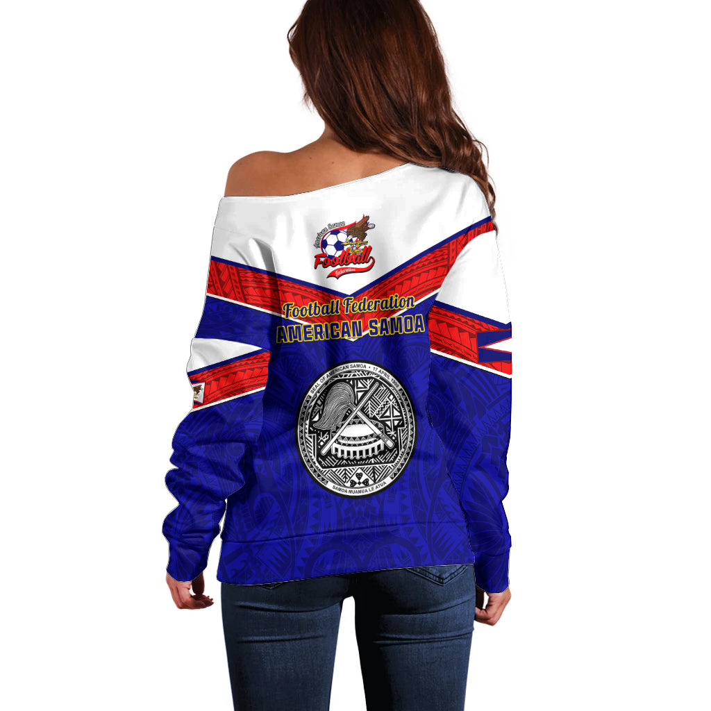 American Samoa Football Off Shoulder Sweater Polynesian Sporty Style LT14 - Polynesian Pride