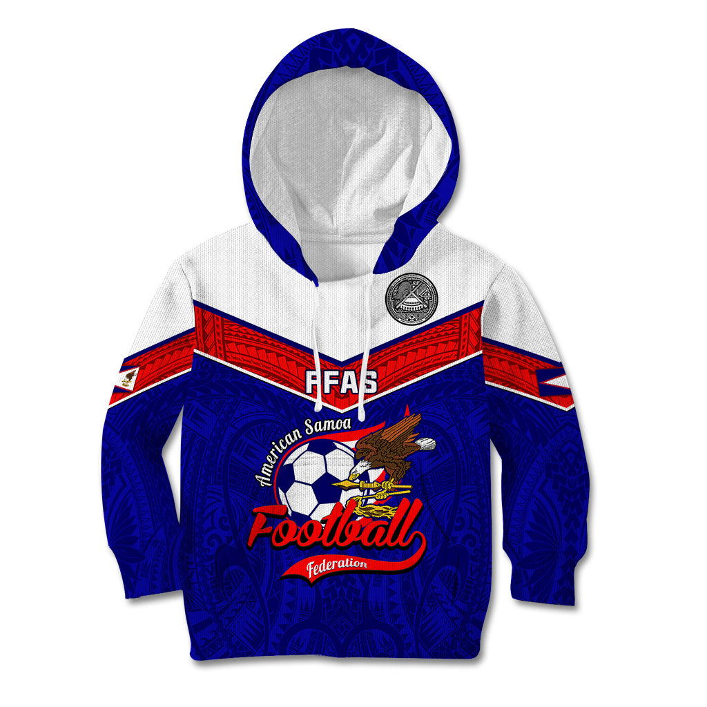 Personalised American Samoa Football Kid Hoodie Polynesian Sporty Style LT14 Hoodie Blue - Polynesian Pride
