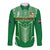 Personalised Cook Islands Football Long Sleeve Button Shirt Go Kuki Airani Polynesian Sporty Style LT14 Unisex Green - Polynesian Pride