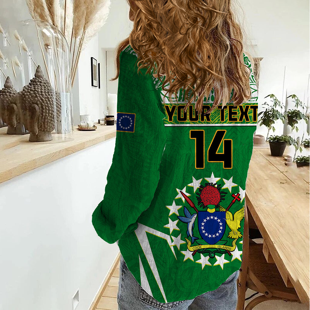 Personalised Cook Islands Football Women Casual Shirt Go Kuki Airani Polynesian Sporty Style LT14 - Polynesian Pride