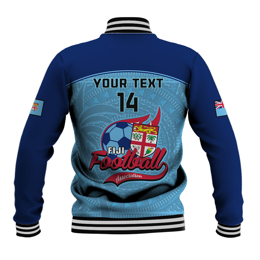 Personalised Fiji Football Baseball Jacket Fijian Tapa Pattern Sporty Style LT14 - Polynesian Pride